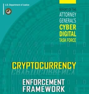 Lee más sobre el artículo CRYPTOCURRENCY ENFORCEMENT FRAMEWORK: el marco de acción legal para Bitcoin en USA.