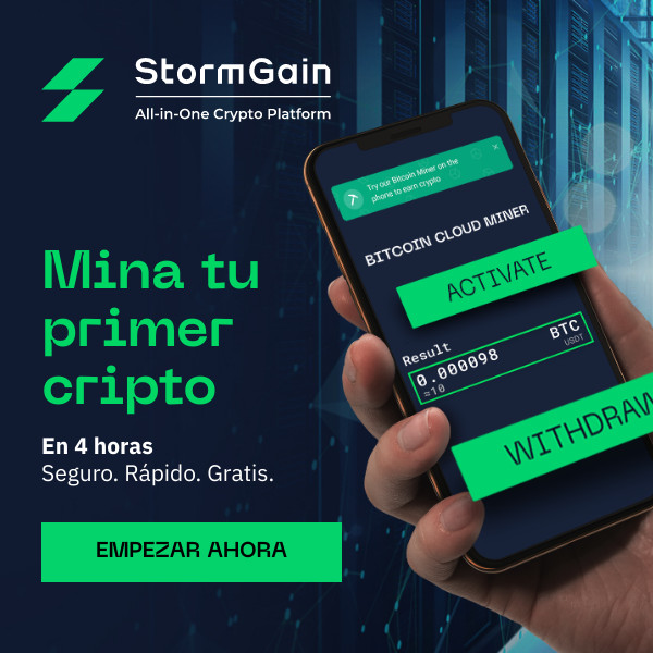 En este momento estás viendo StormGain regístrate en 5 segundos y recibe bono de 25 USDT: Mina tu primer crypto en solo 4 horas